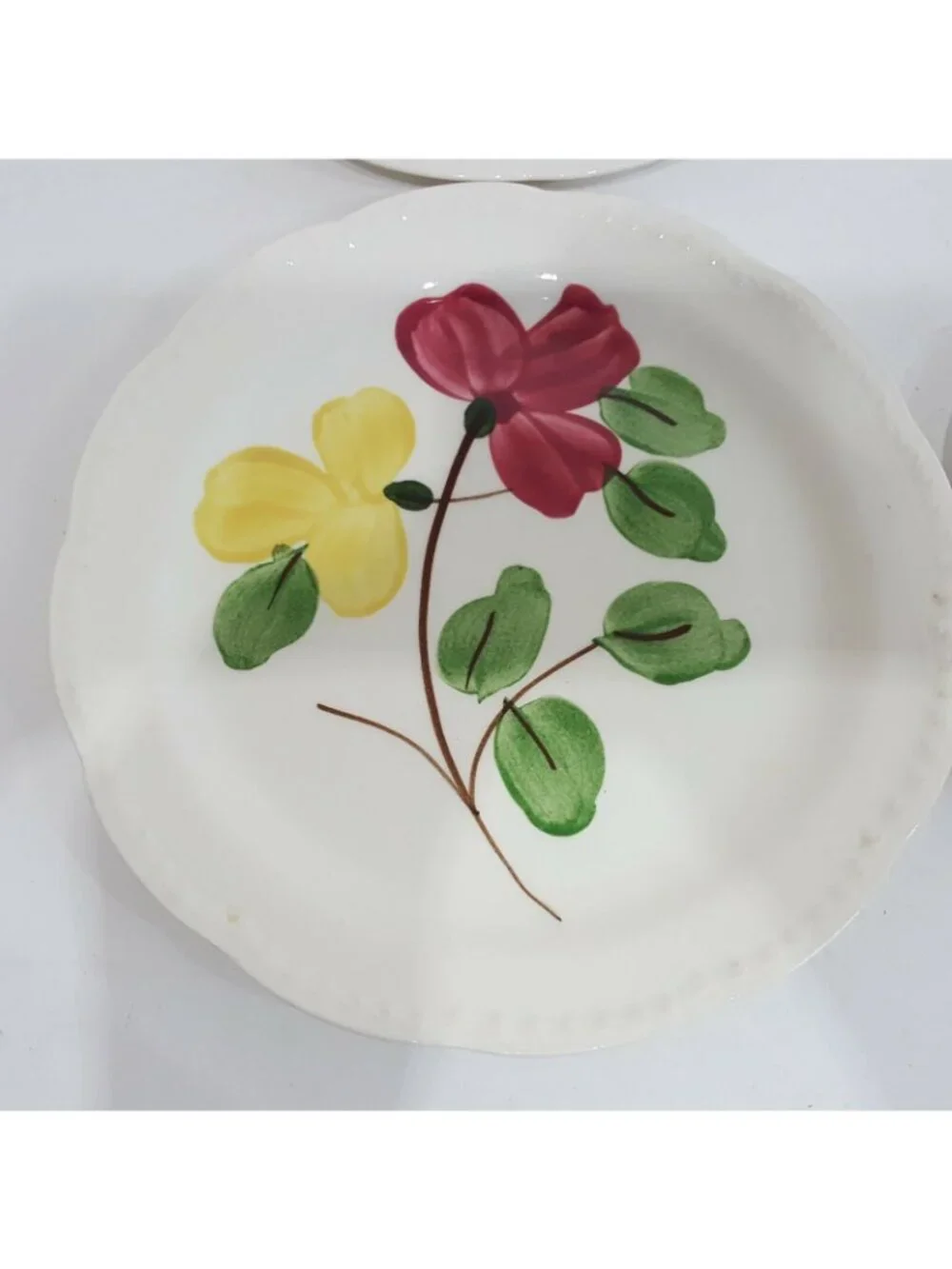 4 Vintage Heritage Ware Stetson Hand Painted Floral Dinner Plate 9.50 Inch White